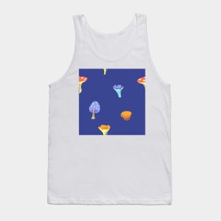 Mushrooms on a Blue Background Tank Top